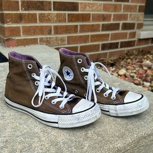 Chuck’s high tops - size 6.5 US women’s. Brown